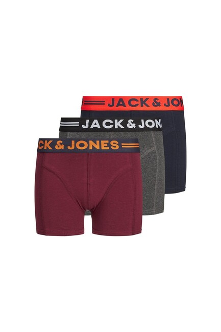 Jack & Jones - Çocuk 3 lü Paket Boxer 12149294 Gri 