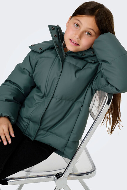 Çocuk Agnes Puffer Mont 15369825 Yeşil - Thumbnail