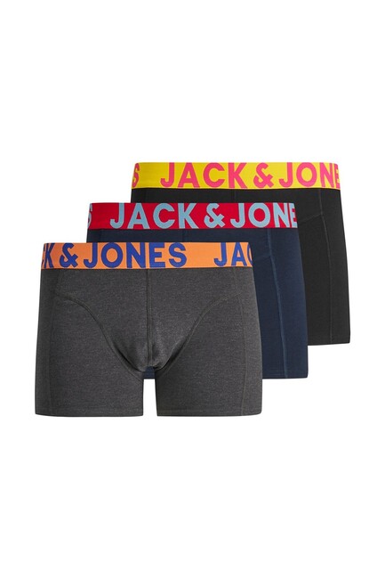 Jack & Jones - Çocuk Crazy Solid 3 Pack Boxer 12223124 Siyah 