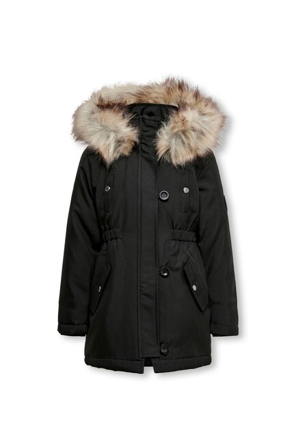 Only - Çocuk Kogırıs Fur Parka 15245678 Siyah 