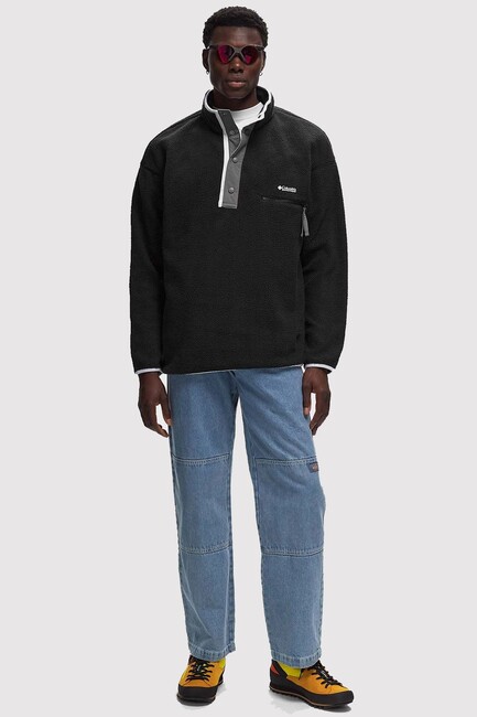 Columbia Erkek Helvetia II Half Snap Polar Üst AM5780_010 Siyah (1)