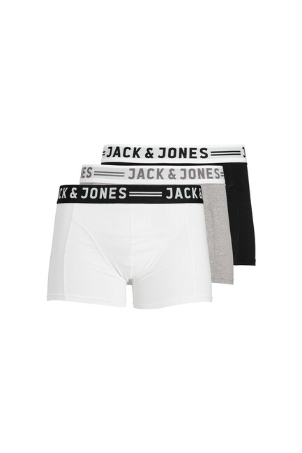Jack & Jones - Erkek 3 Lü Paket Boxer 12081832 Gri (1)