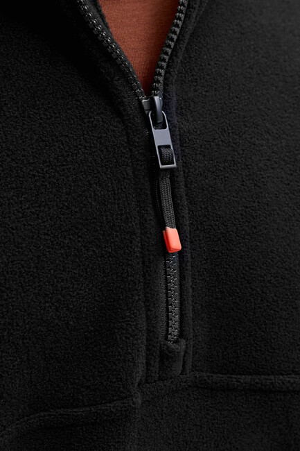 Erkek Alpes Half Zıp Ceket 12284828 Siyah - Thumbnail