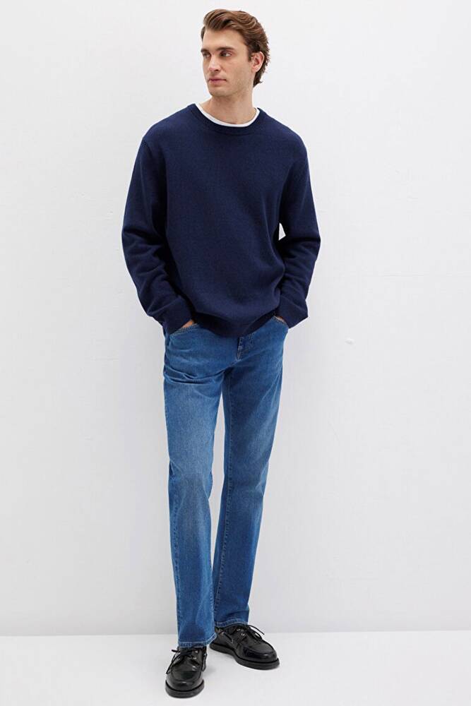 Erkek Bisiklet Yaka Kazak 0710370-70490 Lacivert  Erkek Bisiklet Yaka Kazak 0710370-70490 Lacivert