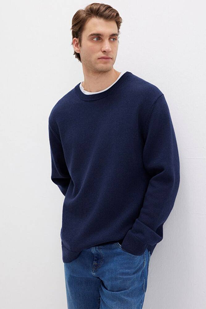 Erkek Bisiklet Yaka Kazak 0710370-70490 Lacivert  Erkek Bisiklet Yaka Kazak 0710370-70490 Lacivert