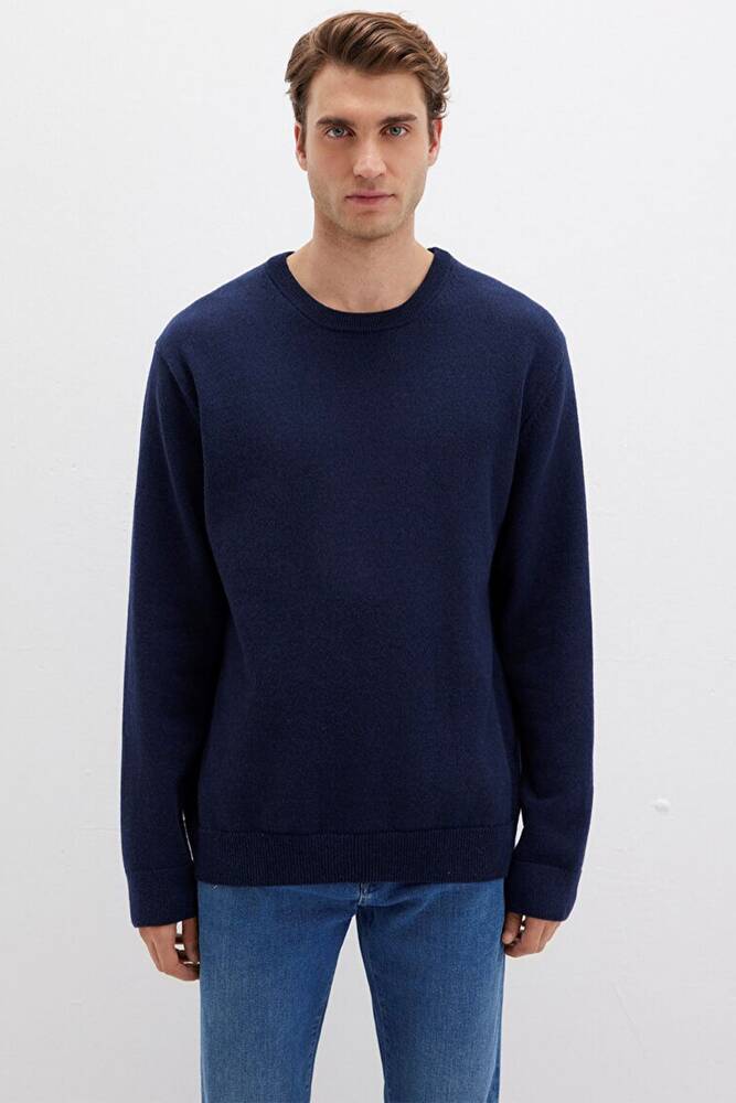 Erkek Bisiklet Yaka Kazak 0710370-70490 Lacivert  Erkek Bisiklet Yaka Kazak 0710370-70490 Lacivert