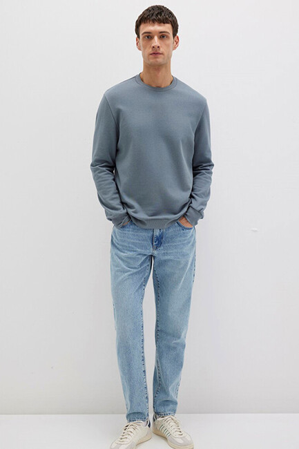 Erkek Bisiklet Yaka Sweat 0S10457-80889 Gri (2)