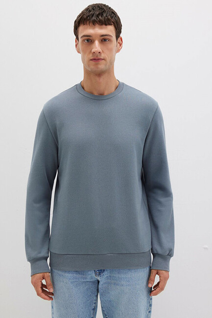 Erkek Bisiklet Yaka Sweat 0S10457-80889 Gri (3)