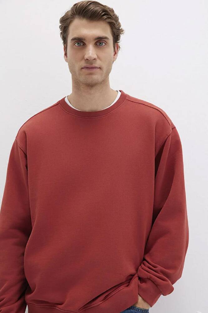 Erkek Bisiklet Yaka Sweat 0S10482-70457 Kırmızı 