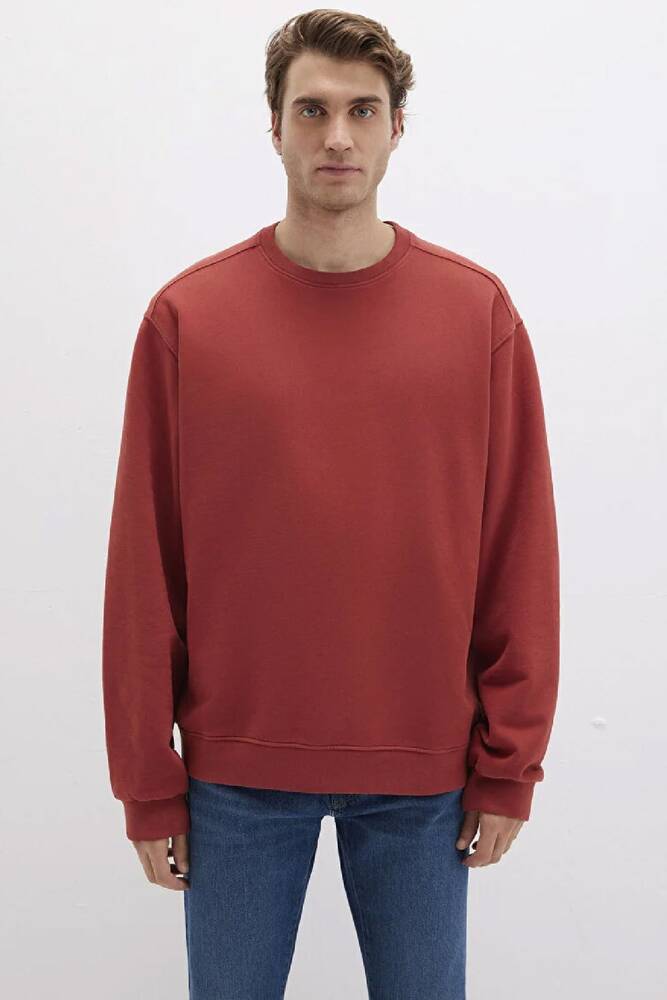 Erkek Bisiklet Yaka Sweat 0S10482-70457 Kırmızı 