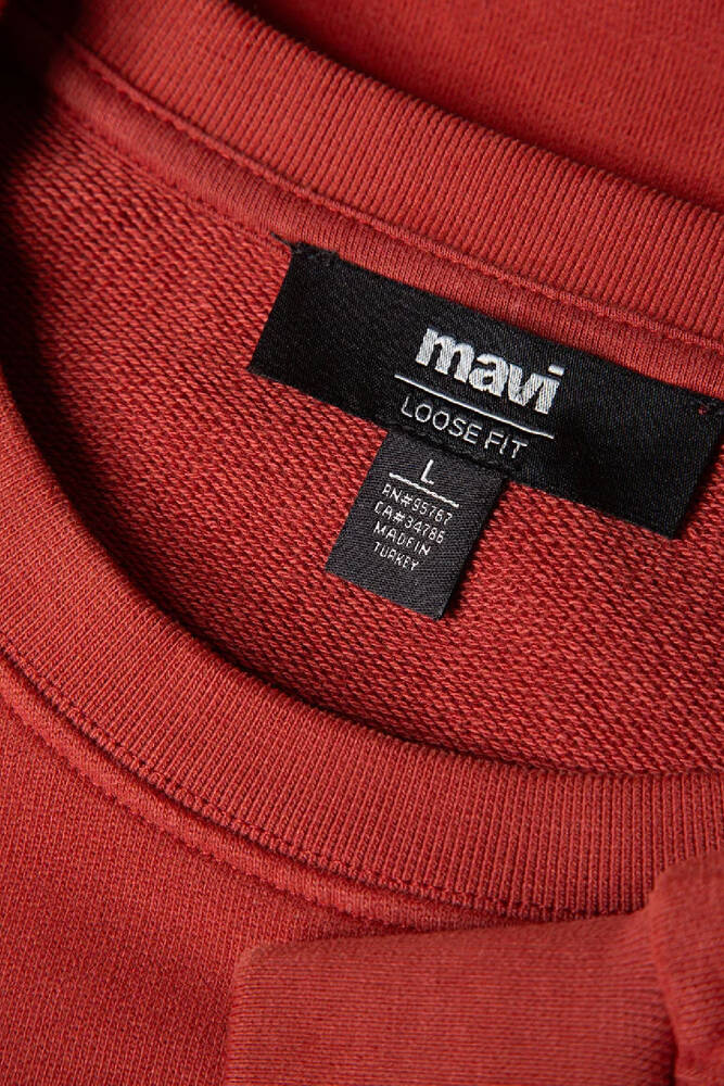 Erkek Bisiklet Yaka Sweat 0S10482-70457 Kırmızı 