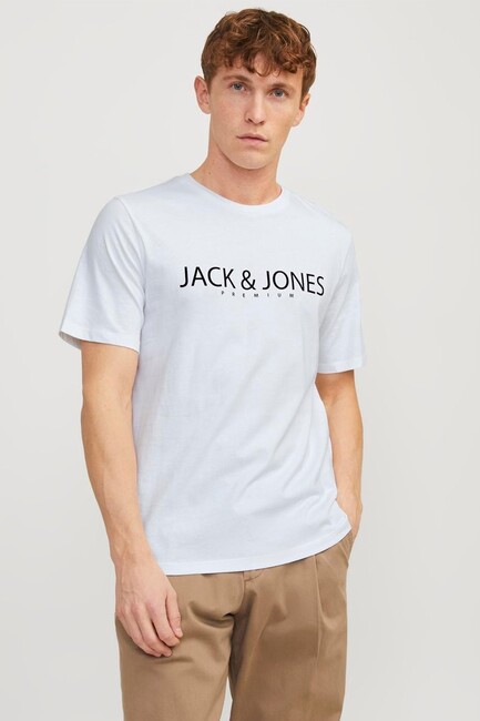 Jack & Jones - Erkek Blajack Tişört 12256971 Beyaz 
