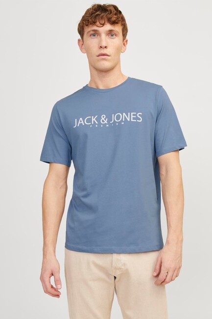 Jack & Jones - Erkek Blajack Tişört 12256971 Mavi 