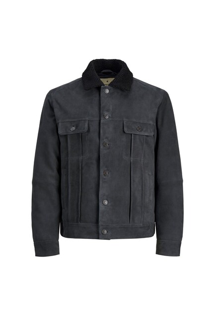 Jack & Jones - Erkek Blusuede Ceket 12246719 Siyah 