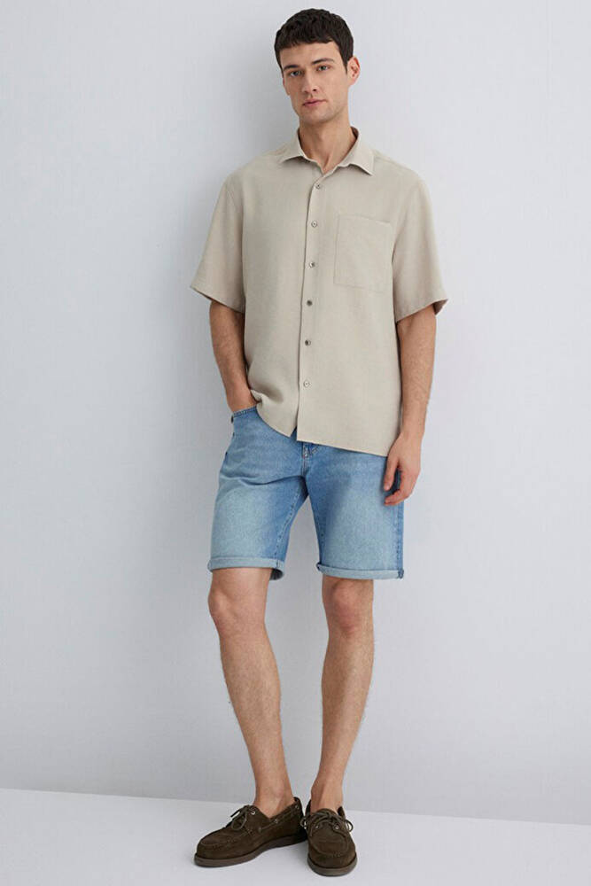 Erkek Brian Lt Street Comfort Jean Şort 0418481309 Mavi 