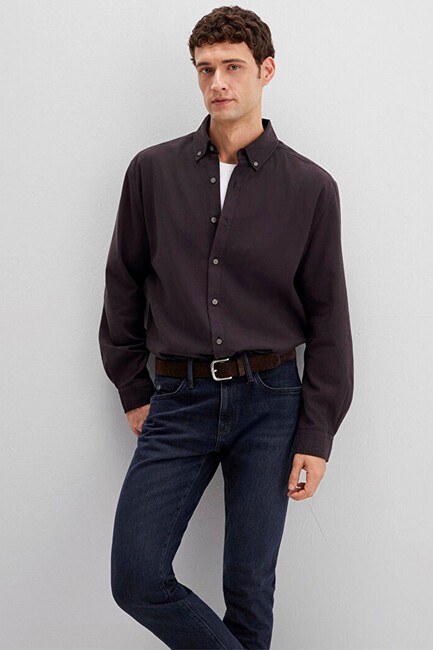 Erkek Cepli Gömlek 0211751-91404 Kahve - Thumbnail