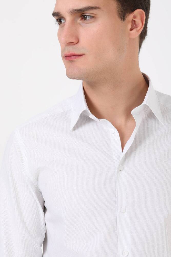 Erkek Çizgili Gömlek 10132752 Beyaz 