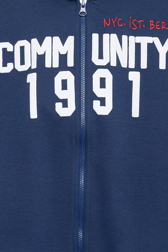 Erkek Çocuk Communıty 1991 Baskılı Fermuarlı Sweat 6S10119-70721 Lacivert 