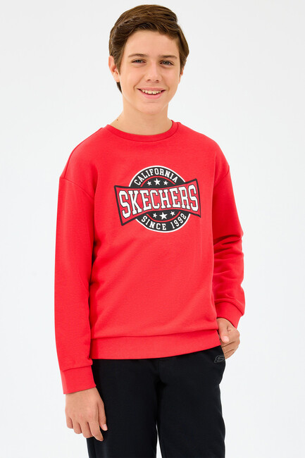 Erkek Çocuk Crewneck Sweat SK2520017-3449 Kırmızı - Thumbnail