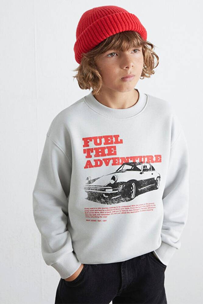 Erkek Çocuk Fuel The Adventure Baskılı Sweat 6S10126-90782 Gri  Erkek Çocuk Fuel The Adventure Baskılı Sweat 6S10126-90782 Gri