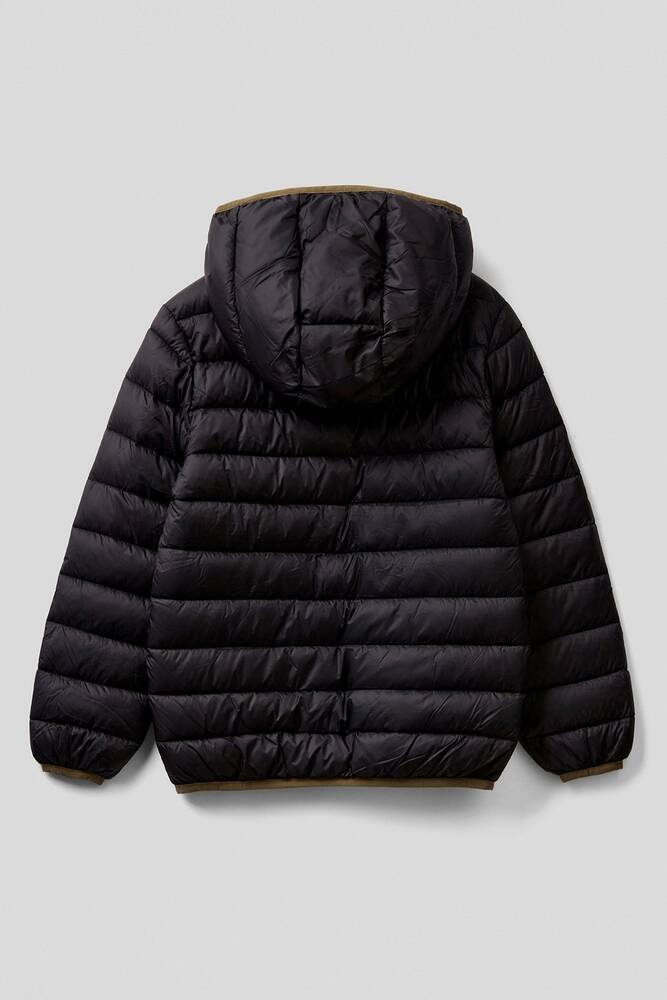 Erkek Çocuk Logolu İnce Puffer Mont 2TWDCN018 Siyah 