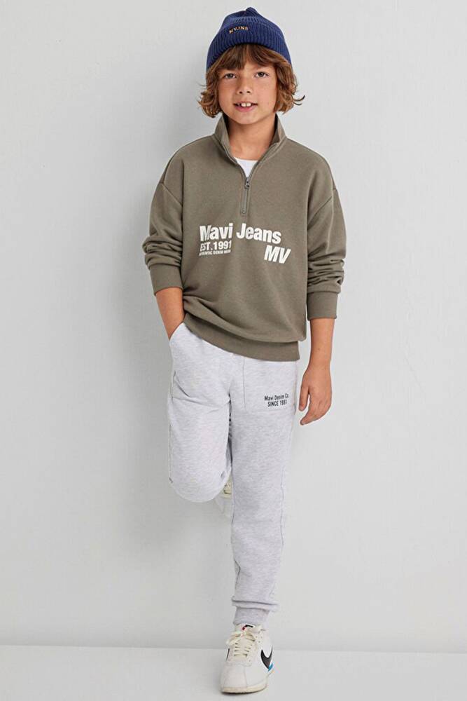Erkek Çocuk Mavi Jeans Baskılı Eşofman Altı 6010021-88467 Gri 