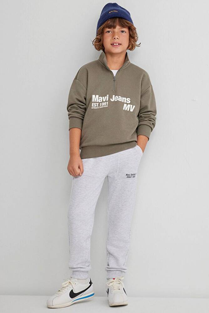 Erkek Çocuk Mavi Jeans Baskılı Eşofman Altı 6010021-88467 Gri 
