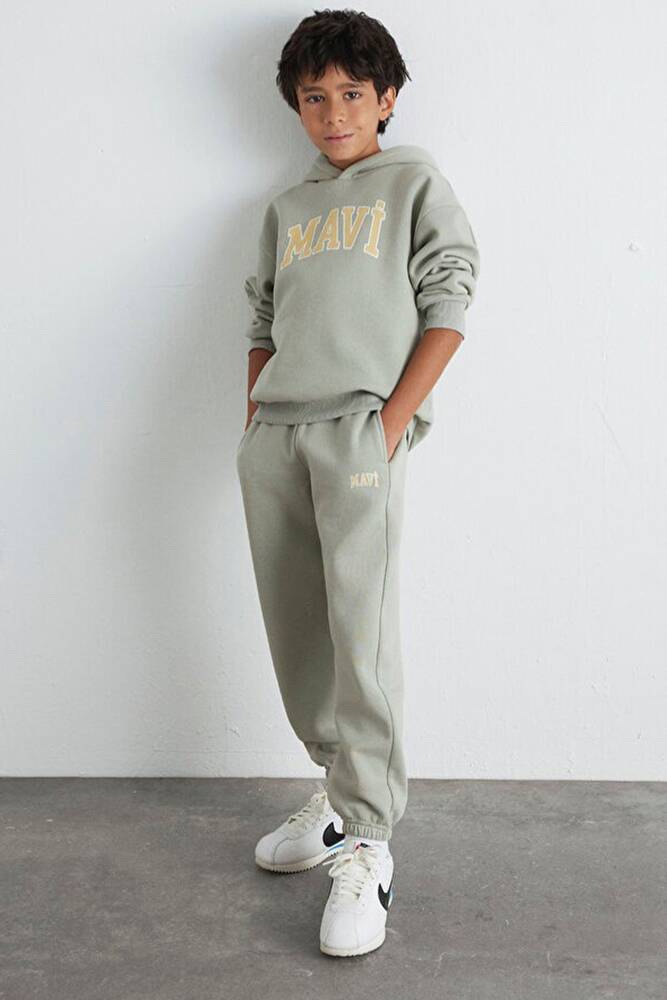 Erkek Çocuk Mavi Logo Baskılı Eşofman 6010000-70155 Yeşil 