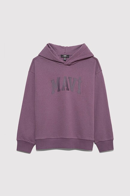 Erkek Çocuk Mavi Logo Baskılı Sweat 6S10143-70656 Mor - Thumbnail