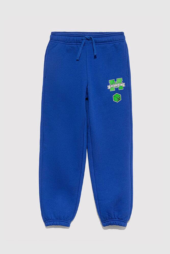 Erkek Çocuk Mınecraft Baskılı Eşofman Altı 6010027-70896 Mavi 