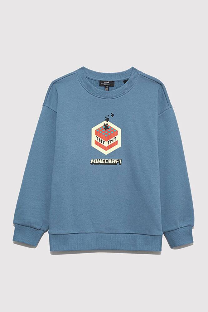 Erkek Çocuk Mınecraft Baskılı Sweat 6S10130-85518 Mavi  Erkek Çocuk Mınecraft Baskılı Sweat 6S10130-85518 Mavi