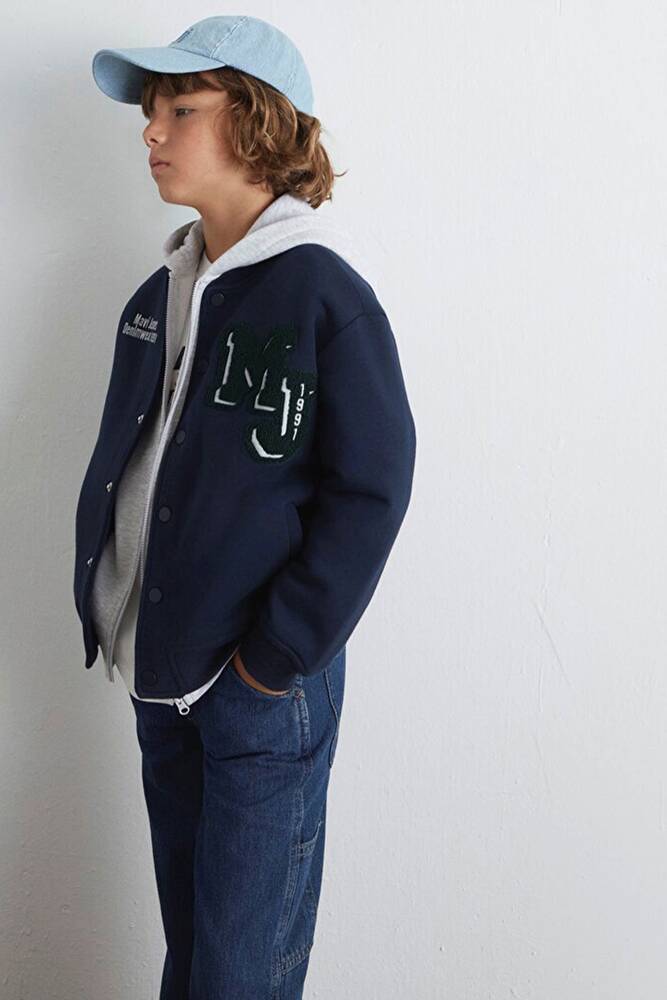 Erkek Çocuk MJ Baskılı Bomber Ceket 6S10121-82318 Lacivert  Erkek Çocuk MJ Baskılı Bomber Ceket 6S10121-82318 Lacivert