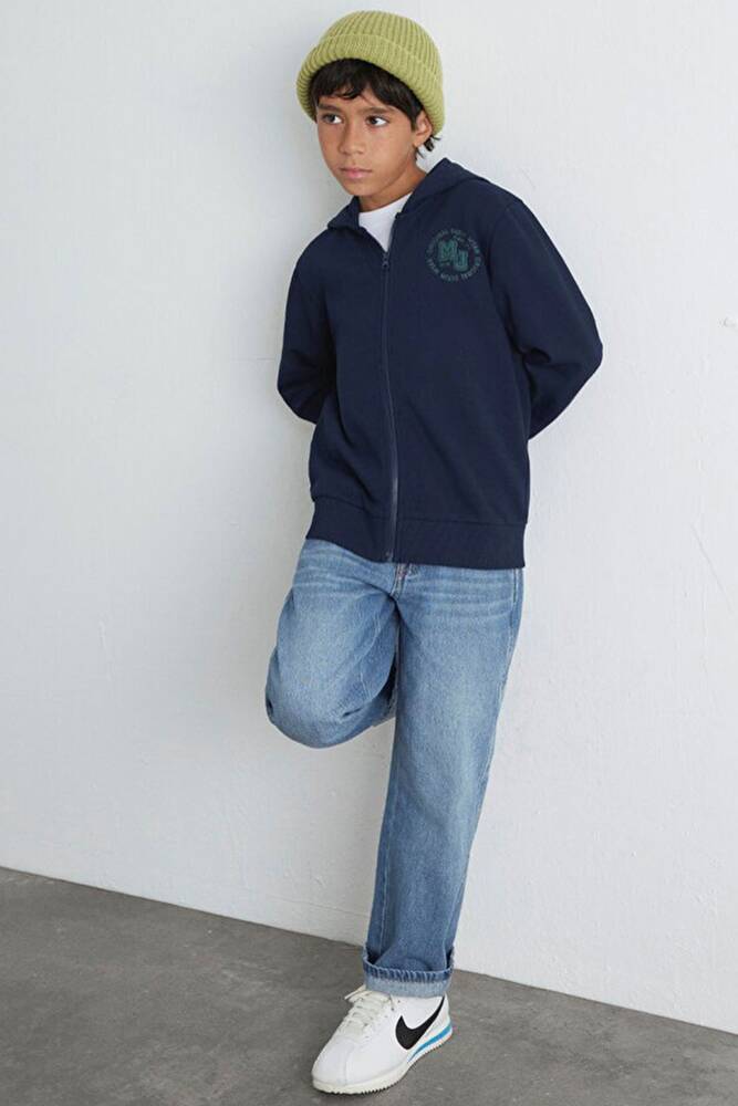 Erkek Çocuk MV Baskılı Fermuarlı Sweat 6S10127-82318 Lacivert  Erkek Çocuk MV Baskılı Fermuarlı Sweat 6S10127-82318 Lacivert