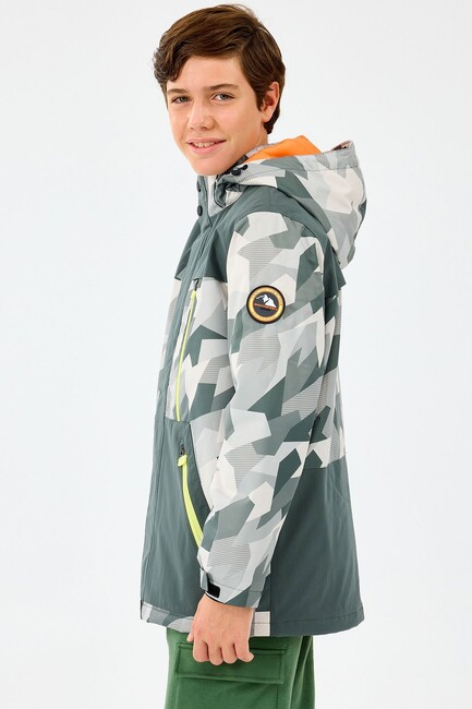 Erkek Çocuk Outerwear Padded Ceket SK242025-040 Gri - Thumbnail