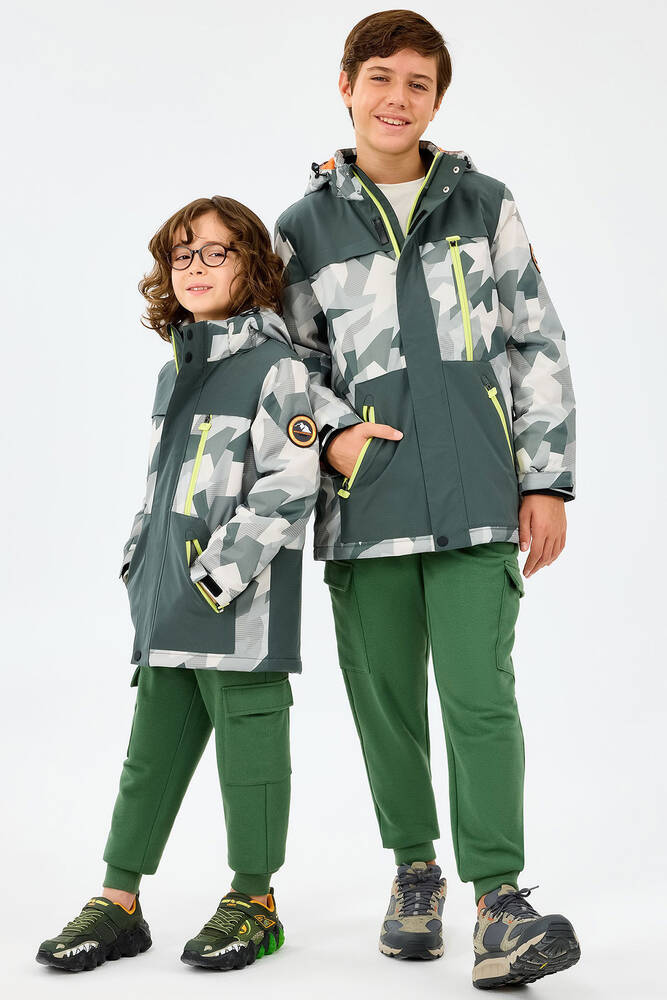 Erkek Çocuk Outerwear Padded Ceket SK242025-040 Gri 