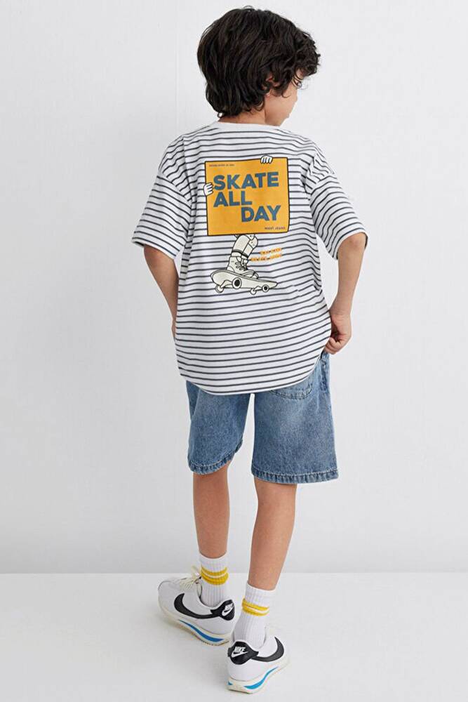 Erkek Çocuk Skate All Day Baskılı Tişört 6610263-89187 Gri 
