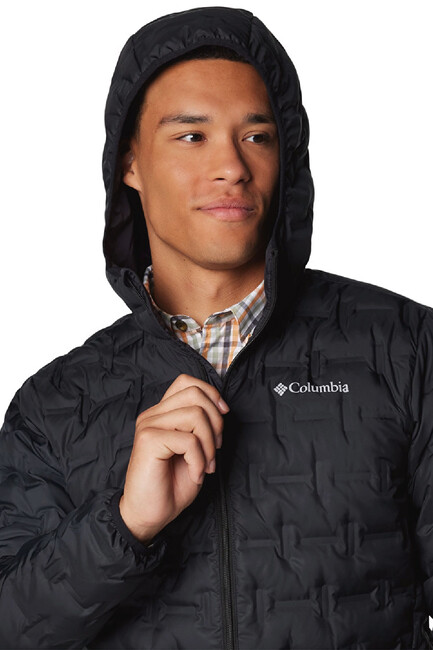 Erkek Delta Ridge II Down Kapüşonlu Kaz Tüyü Mont WO6610_010 Siyah - Thumbnail