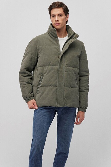 Erkek Dik Yaka Ceket 0110476-85485 Yeşil (2)