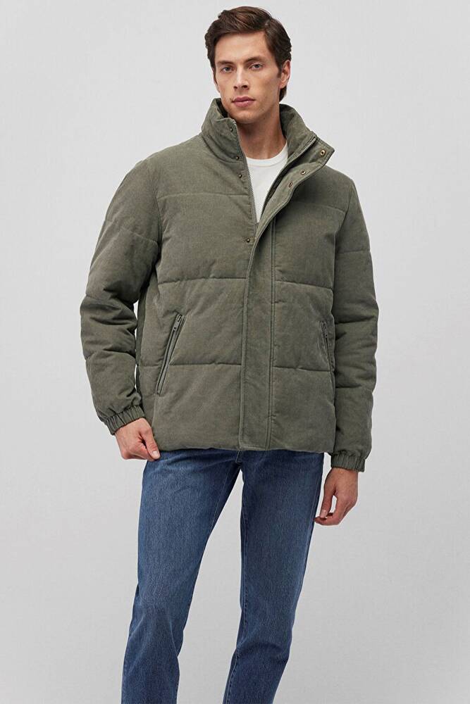 Erkek Dik Yaka Ceket 0110476-85485 Yeşil 