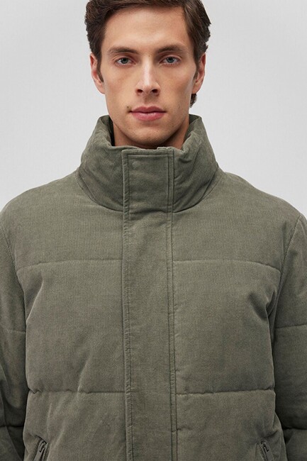 Erkek Dik Yaka Ceket 0110476-85485 Yeşil - Thumbnail