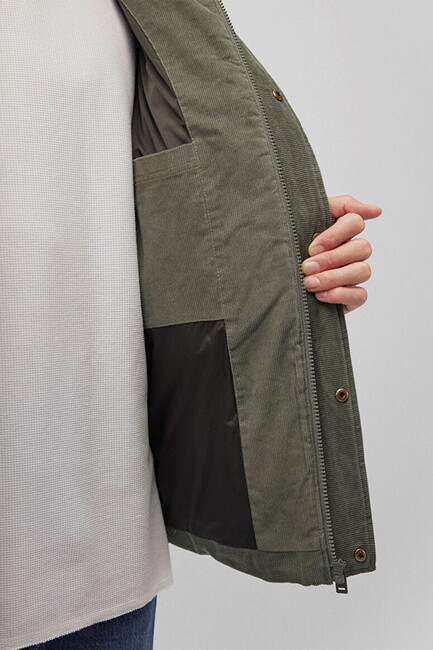 Erkek Dik Yaka Ceket 0110476-85485 Yeşil - Thumbnail