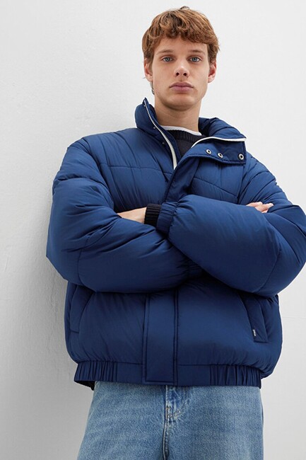 Erkek Dik Yaka Ceket 0110609-89353 Lacivert (1)