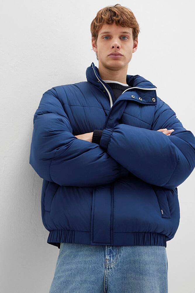 Erkek Dik Yaka Ceket 0110609-89353 Lacivert 