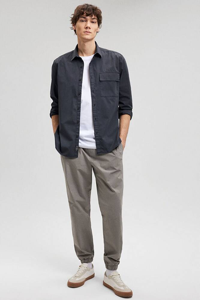 Erkek Dokuma Pantolon 0010272-70117 Gri 