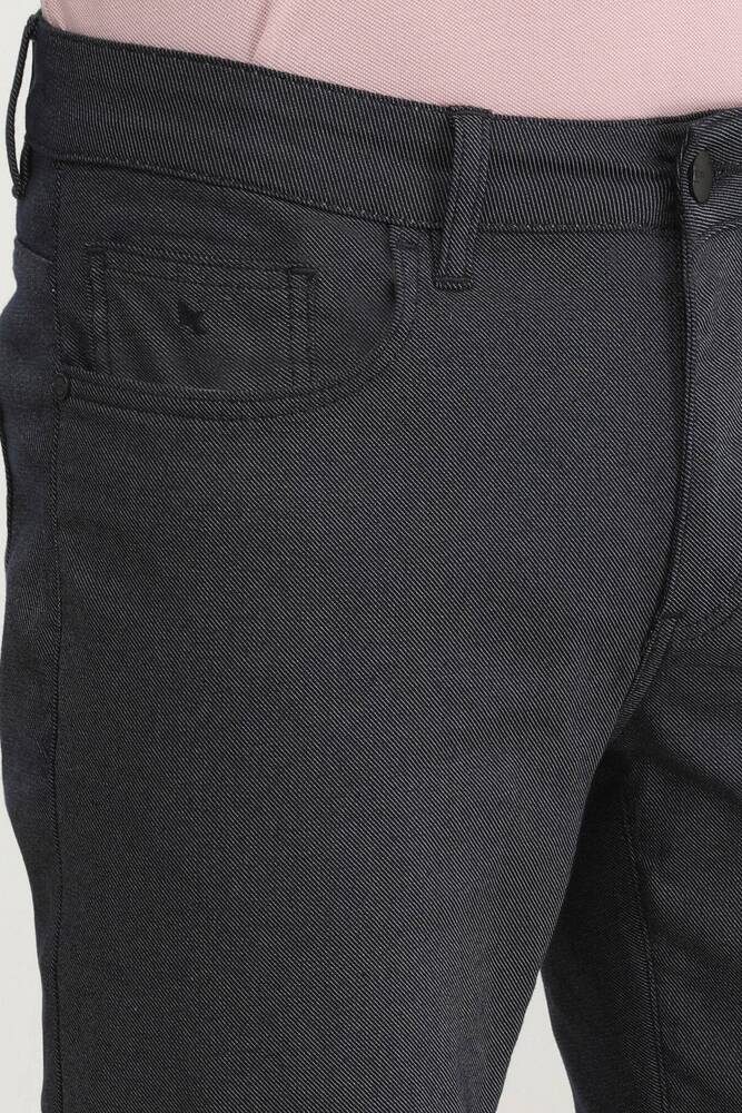 Erkek Dokuma Slim Fit Casual Pamuk Karışımlı Pantolon 10140892 Lacivert 