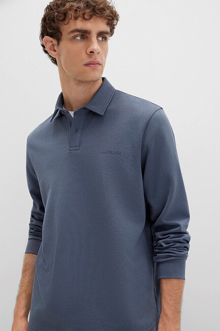 Erkek Düğmeli Penye 0613043-80776 Mavi (1)