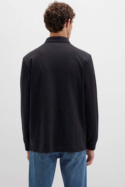 Erkek Düğmeli Penye 0613043-900 Siyah - Thumbnail