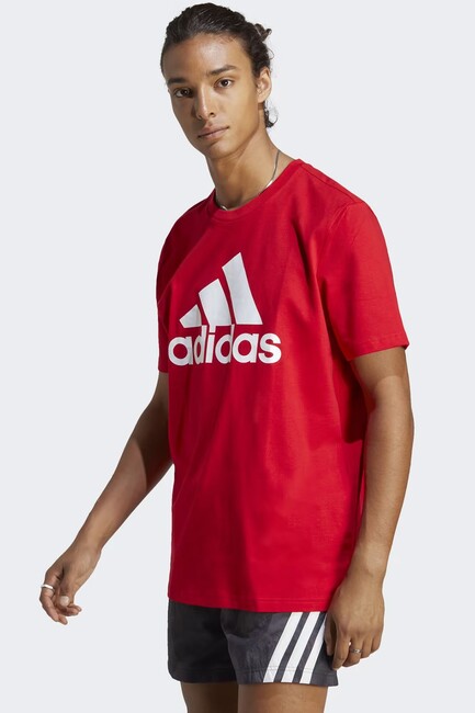 Adidas - Erkek Ess Single Jersey Big Logo Tişört IC9352 Kırmızı 