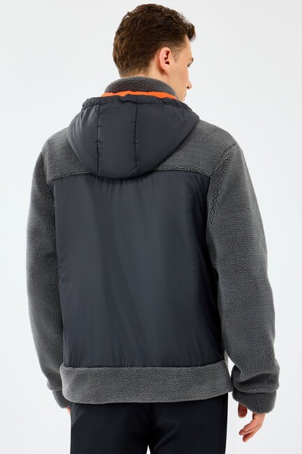Erkek Fleece Full Zıp Sweat S242039-035 Gri (2)