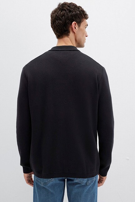 Erkek Half Zıp Kazak 0710337-900 Siyah - Thumbnail